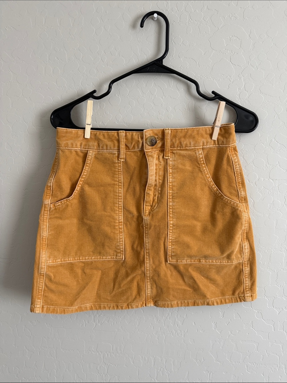 American Eagle Outfitters Mustard Corduroy Mini Skirt